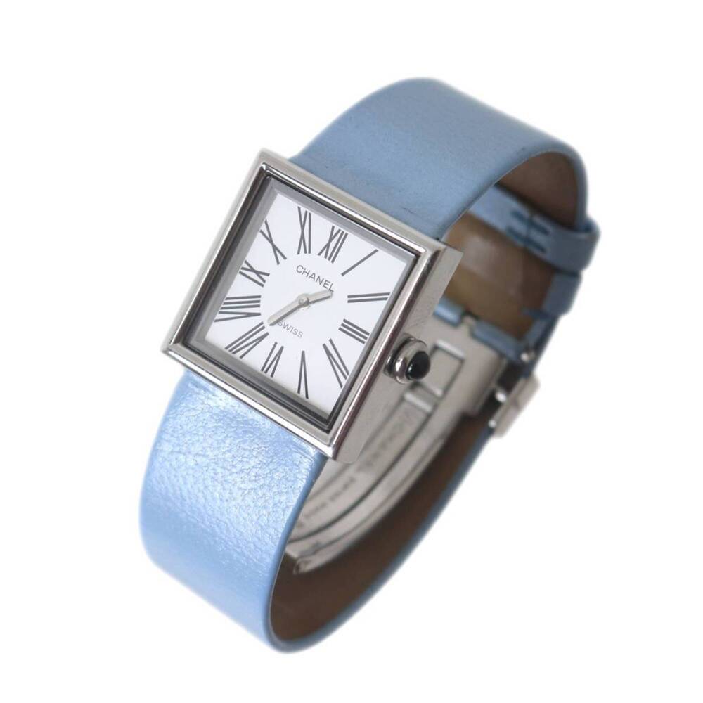 CHANEL Mademoiselle Women's Quartz Watch, Silver x Light Blue